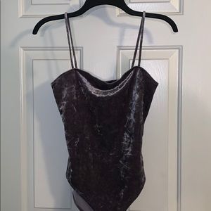 F21 Crushed Velvet Bodysuit